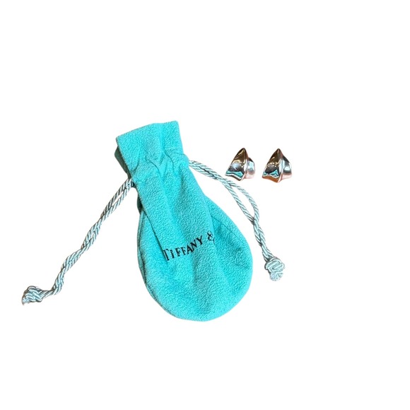 Tiffany & Co. Jewelry - Vintage Tiffany & Co. Abstract Leaf Drop Sterling Silver‎ Earrings w/ Pouch